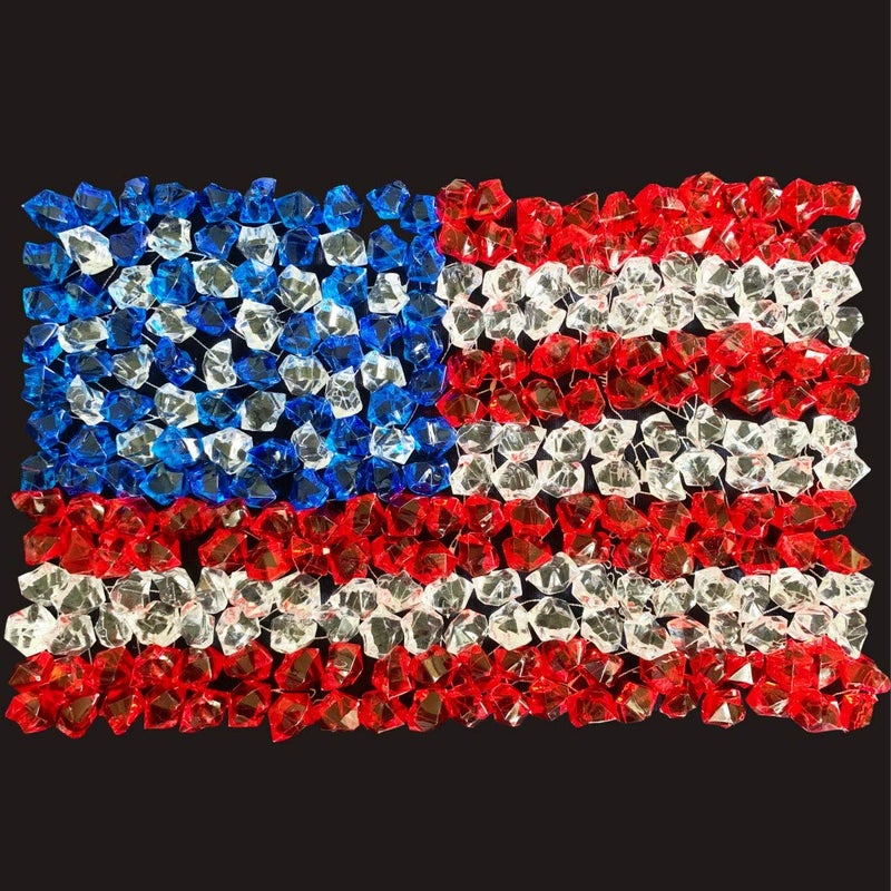 PMLAND Clear Fake Ice Rocks â€“ 550Pcs Large Acrylic Gems Crushed Plastic Diamonds, Red White Blue (3Lbs/2.25 Quarts) â€“ Bulk Vase Filler for Centerpieces Patriotic Theme DÃ©cor Aquarium Table Scatter - Image 2